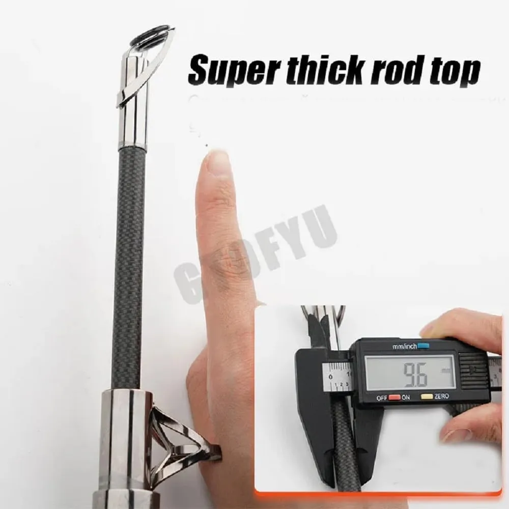 2.1M 2.4M Carbon Fishing Rod 30kg Above Superhard Long Distance Throwing Shot Rod Telescopic Sea Boat Fishing Rod