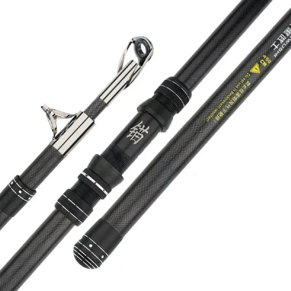 2.1M 2.4M Carbon Fishing Rod 30kg Above Superhard Long Distance Throwing Shot Rod Telescopic Sea Boat Fishing Rod