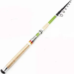 2.1M to 3.6M Carbon Fiber Telescopic Fishing Rod, Wooden Handle, Long Shot Sea Lure Fishing Pole for Bass Trout