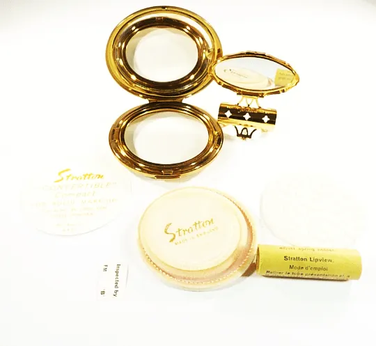 21st Birthday Stratton Vanity Set Coming Of Age Gift 1970s Powder Compact And Lipstick Holder