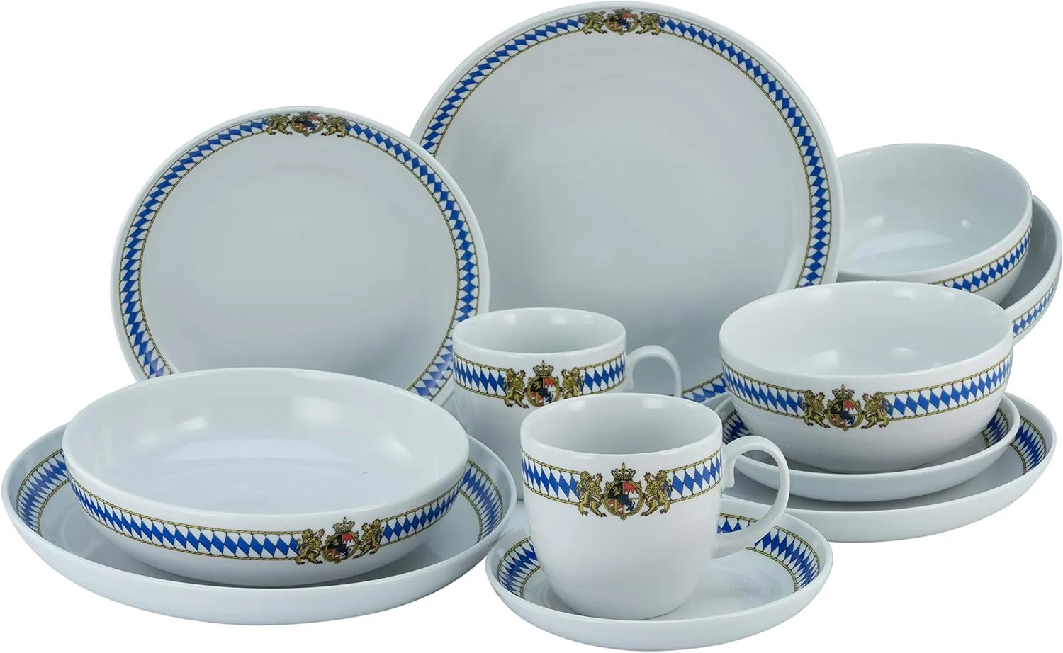 22903 Allround Series Love Bavaria, 10-Piece Crockery Set, Porcelain Crockery Set, Dishwasher and Microwave Safe, Made in Europe