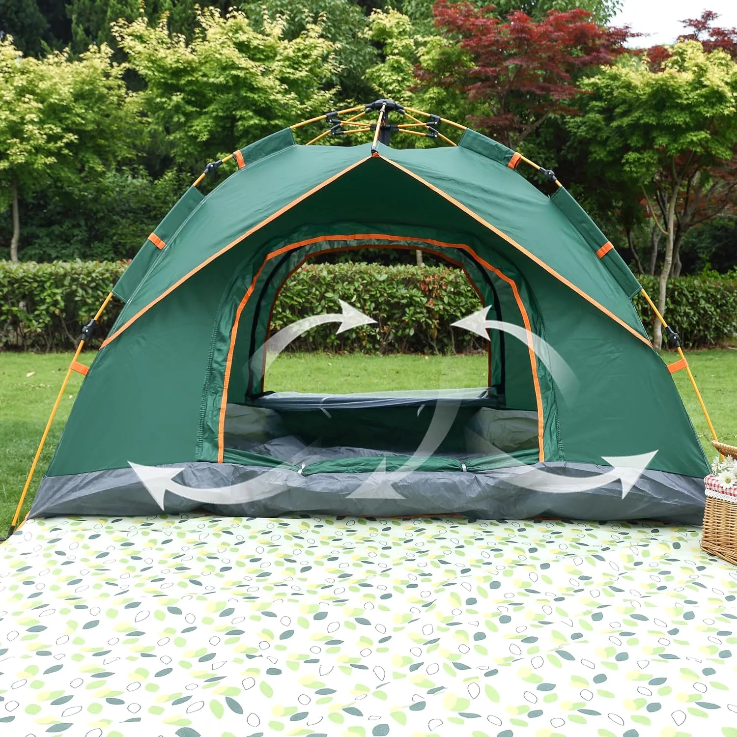 2/3 Person Camping Tent, Automatic Tents for Camping Waterproof Family Camping Tent, Easy Set Up Tent, Portable Windproof Dome Tent for Camping Hiking & Traveling