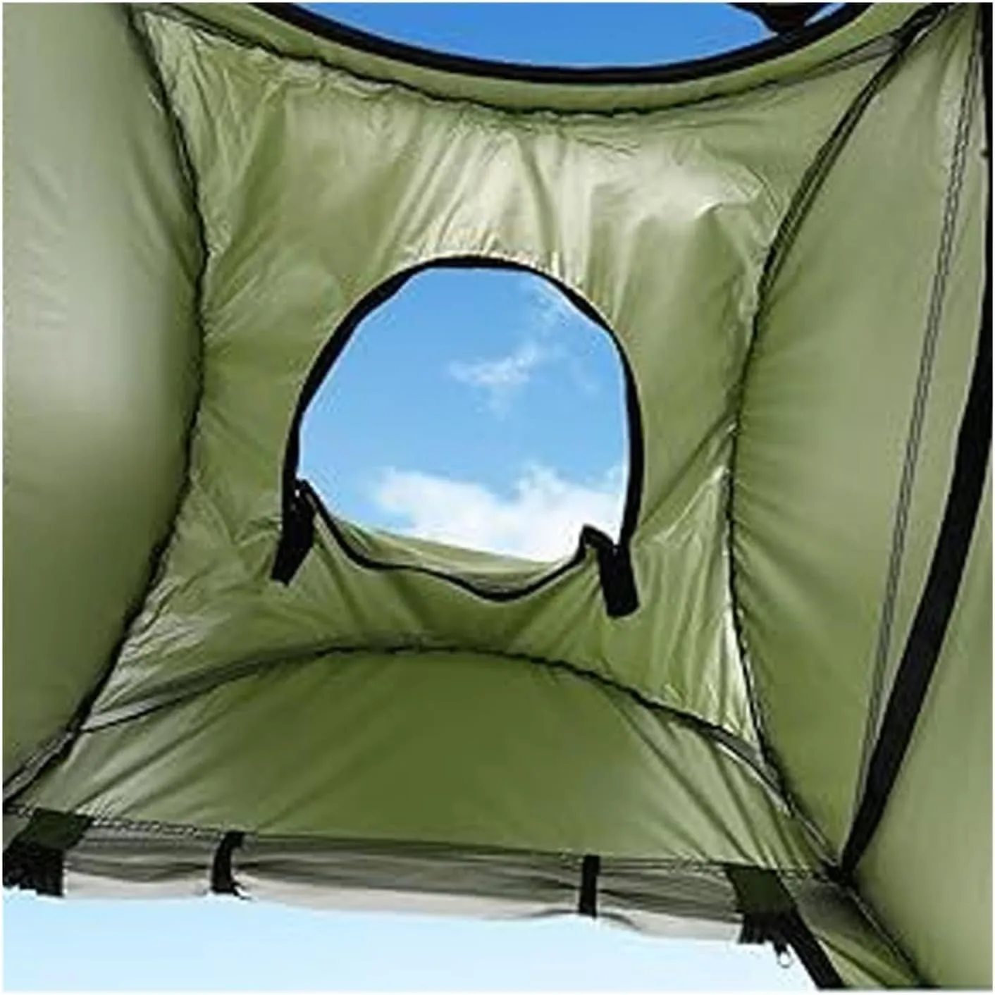2in1 Foldable Travel Toilet with Weatherproof Tent, Compact Mobile Bathroom Solution for Camping and Road Travel(Black,B)