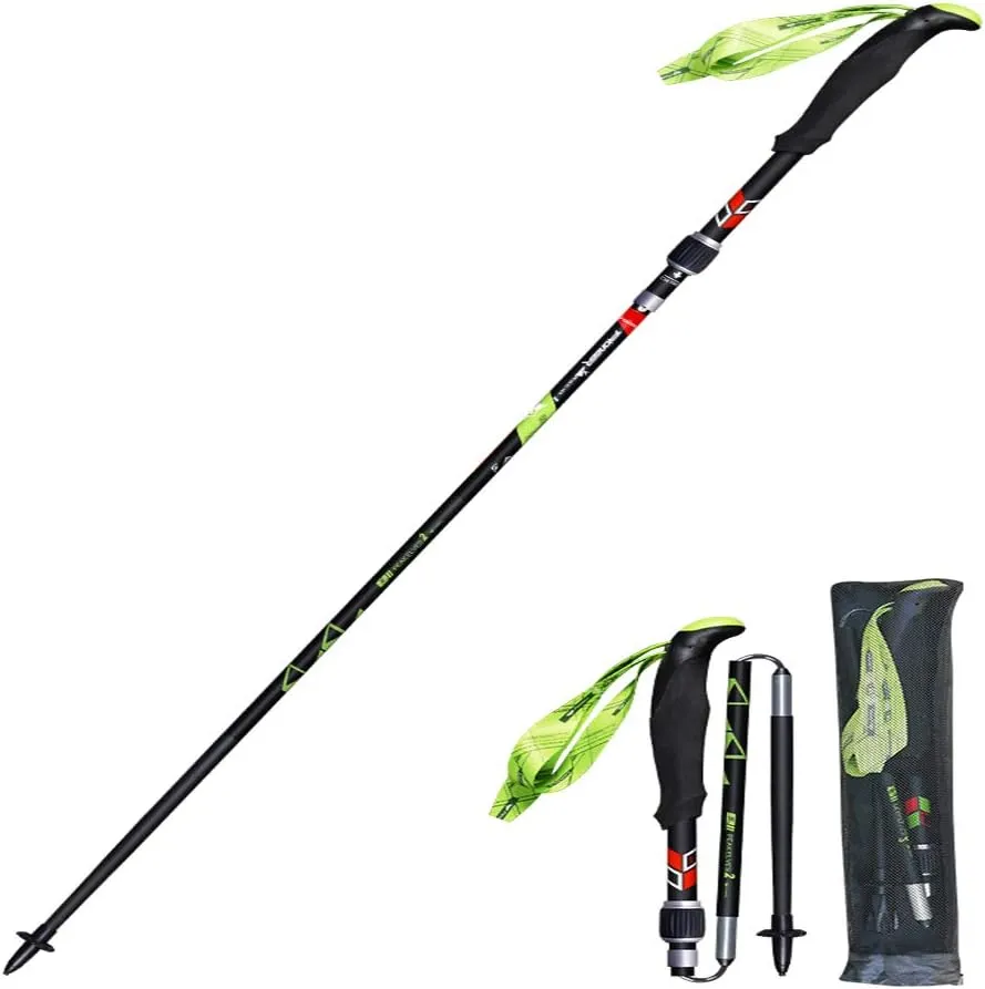 2pc-Pack Trekking Poles- 99% Carbon Fiber Lightweight Collapsible Adjustable Telescopic Hiking Poles/Walking Sticks - Professional Durable Walking Pol