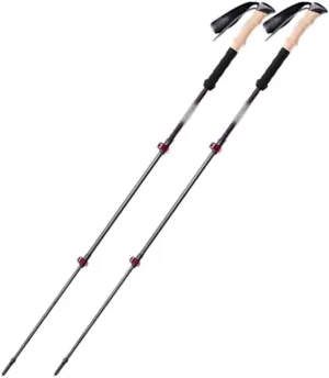 2pcs Carbon Fiber Outdoor Trekking Poles, Professional Retractable Portable Hiking Gear, with Quick Locking System, for Seniors