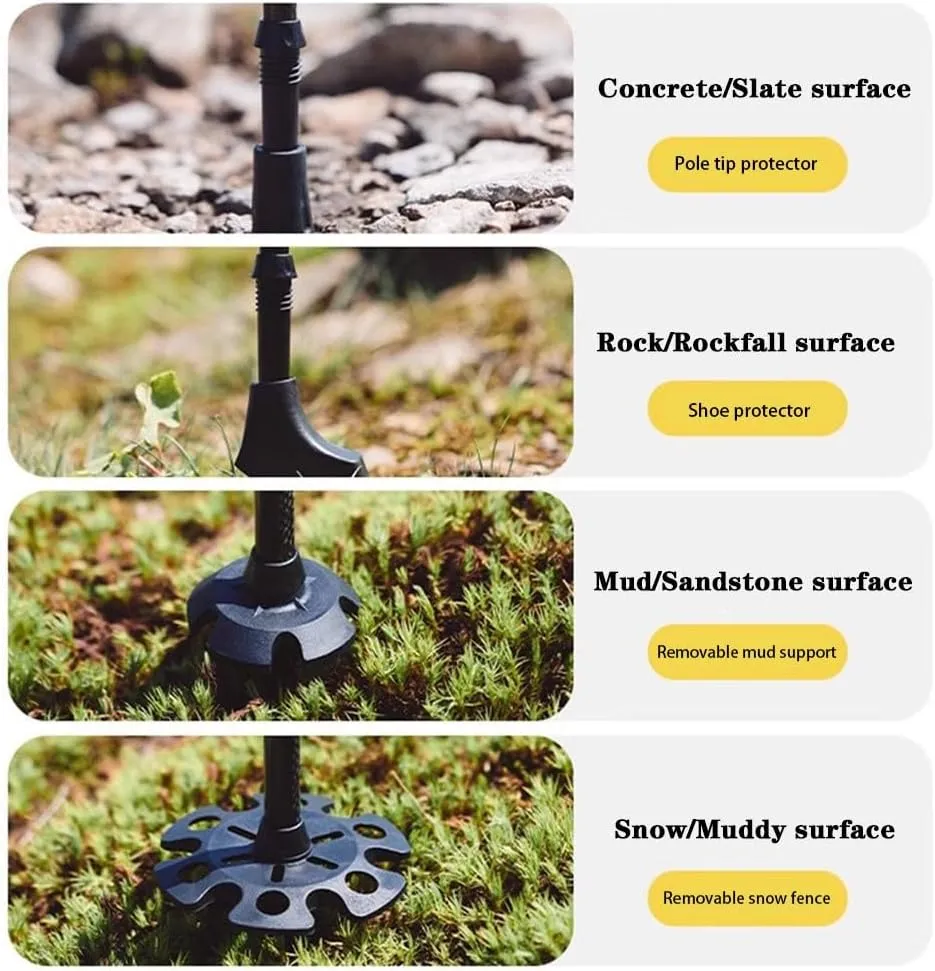 2pcs Carbon Fiber Outdoor Trekking Poles, Professional Retractable Portable Hiking Gear, with Quick Locking System, for Seniors