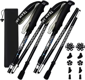 2Pcs Collapsible Trekking Poles - Adjustable Hiking Walking Sticks, Aluminum Alloy 7075 Trekking Sticks with Adjustable Quick Flip-Lock, Telescopic, U
