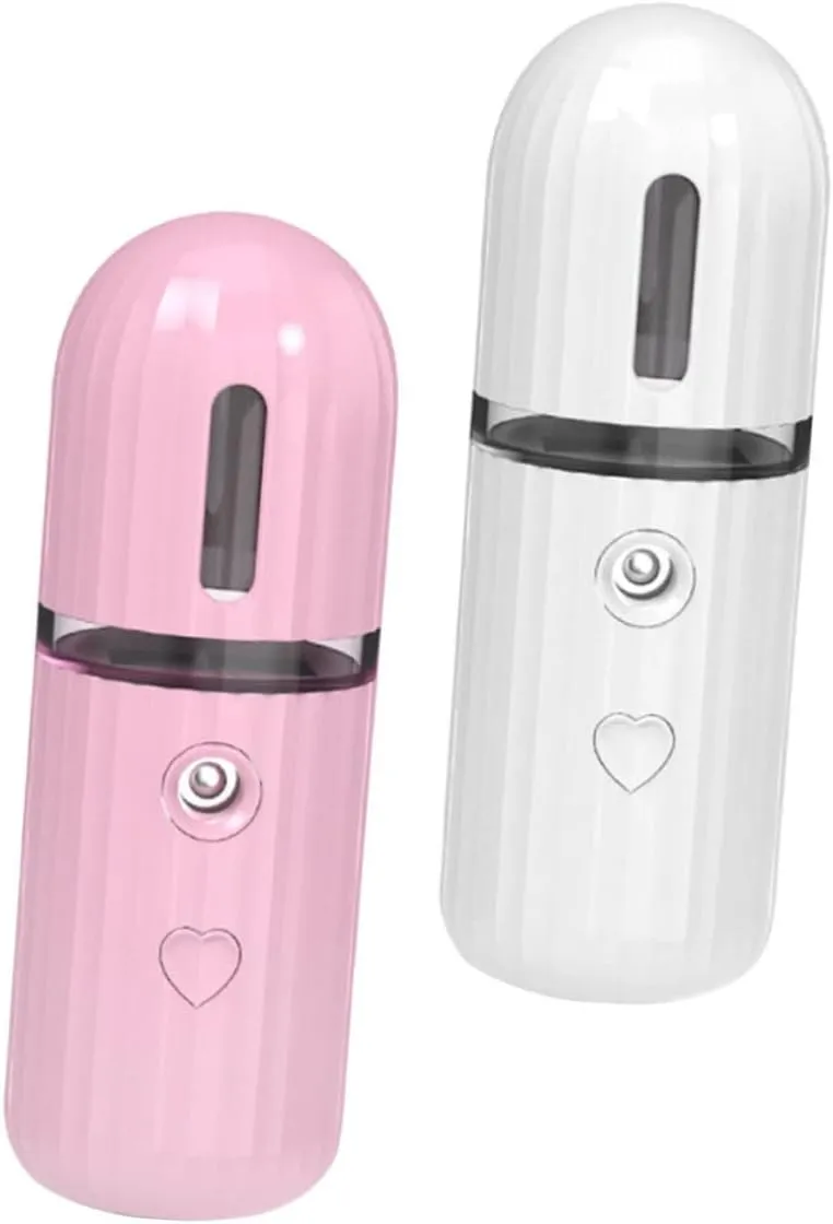 2Pcs Facial Mist Sprayer Portable Rechargeable Humidifier for All Skin Lightweight and Compact Design for Handbag Pocket Use