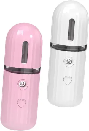 2Pcs Facial Mist Sprayer Portable Rechargeable Humidifier for All Skin Lightweight and Compact Design for Handbag Pocket Use