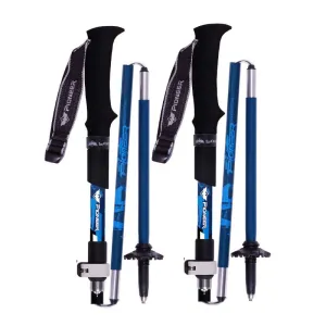 2pcs Foldable 5-Section Carbon Fiber Trekking Poles for Hiking