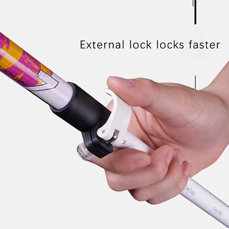 2pcs Foldable 5-Section Carbon Fiber Trekking Poles for Hiking