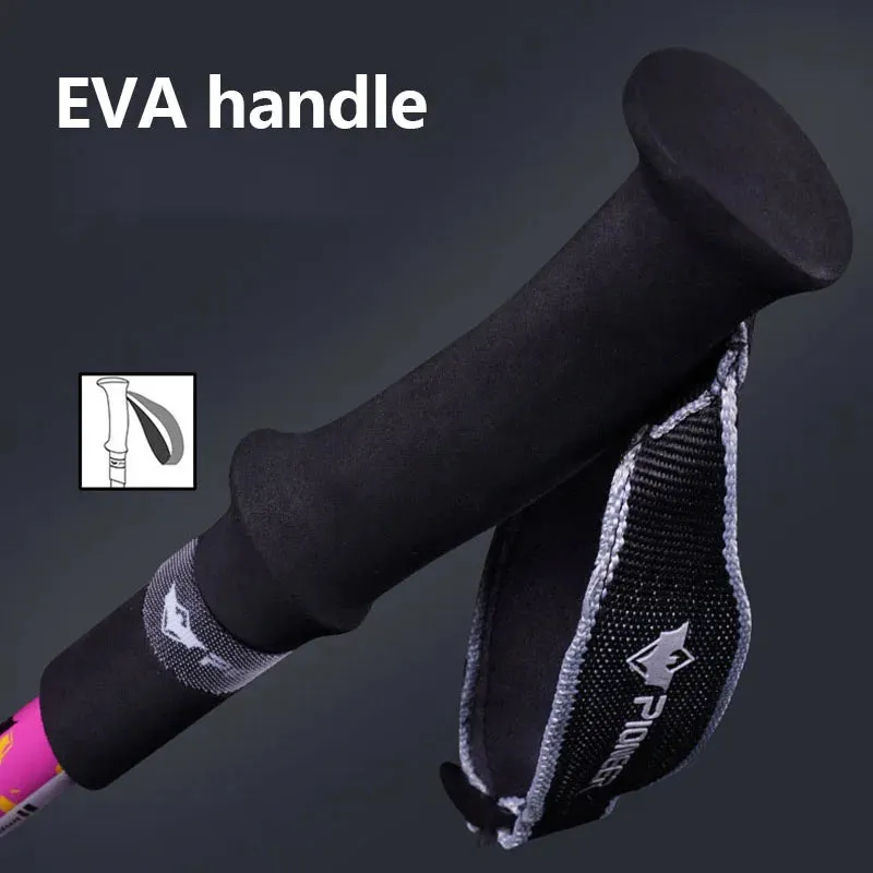 2pcs Foldable 5-Section Carbon Fiber Trekking Poles for Hiking