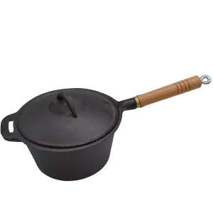 2qt CAST IRON SAUCEPAN PRESEASONED (1.9L)