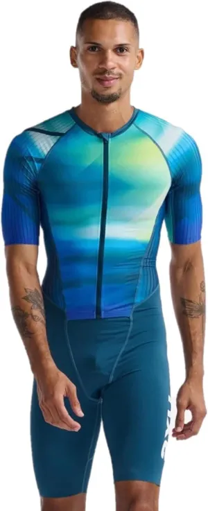 2XU Men's Aero Sleeved Tri Suit (US, Alpha, Large, Regular, Regular, Standard, Spring Green)