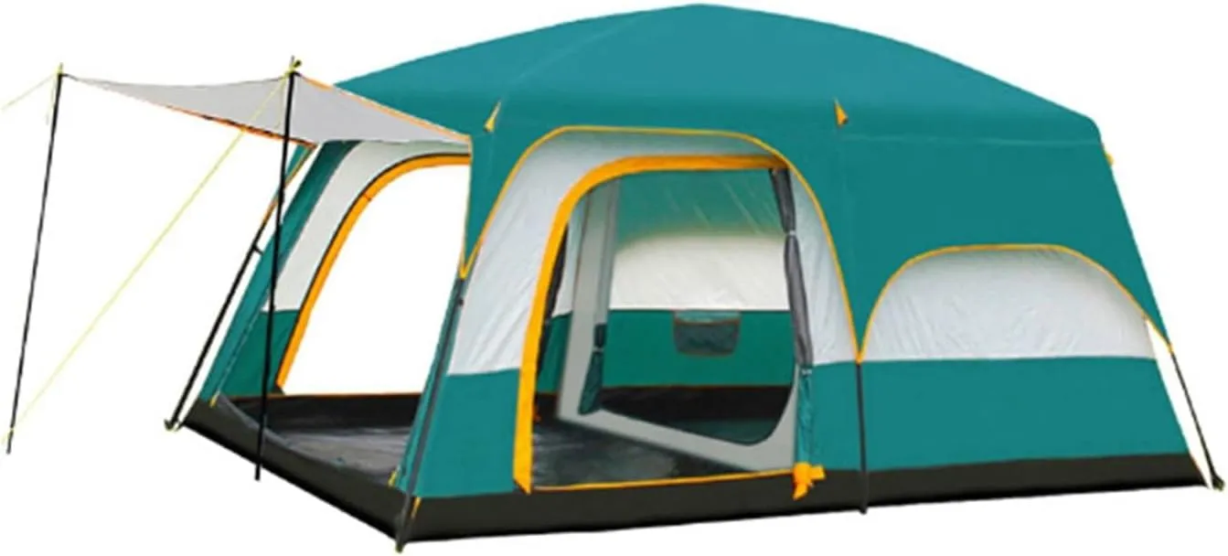 3-5 Person Double-Layer Waterproof Camping Tent, 3 Doors and 4 Windows, UV Resistant, Suitable for Outdoor Exploration