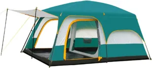 3-5 Person Double-Layer Waterproof Camping Tent, 3 Doors and 4 Windows, UV Resistant, Suitable for Outdoor Exploration