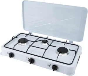 3 Burner Gas Camping Stove Portable Propane Gas Cooktop LPG Gas Burners for Outdoor Cooking Grilling RV Kitchen Gas Camp Stove with Hose, Independent Temperature Control