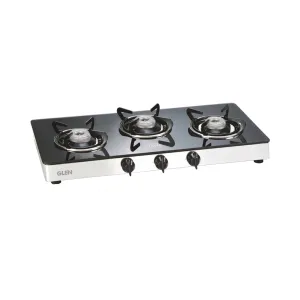 3 Burner  Glass Gas Stove with Aluminium Alloy Burner (1033 GT AL)