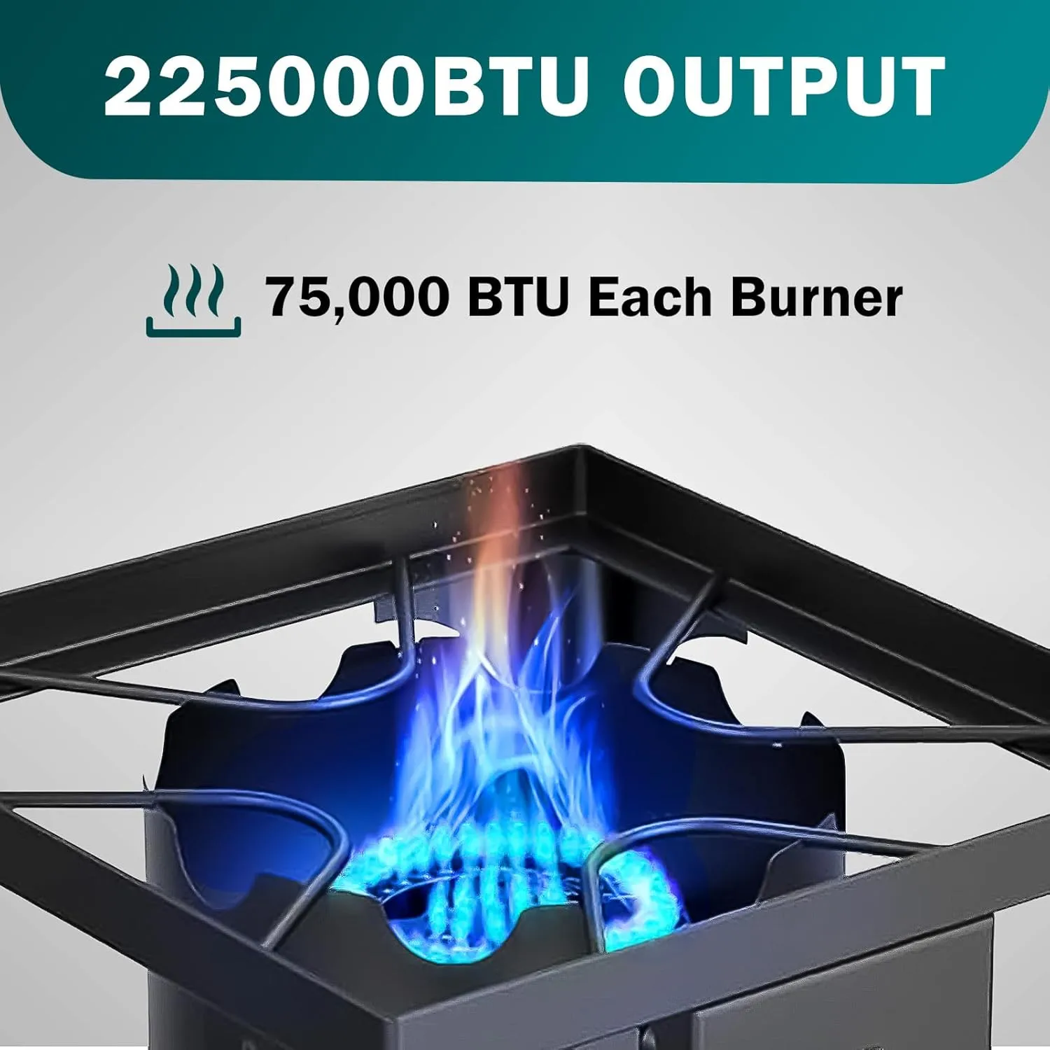 3 Burner Propane Gas Stove | 225K BTU High-Pressure Outdoor Cooker with Adjustable Regulator, Detachable Legs, Portable for Camping & Patio | Parrillas estufas de gas portátiles para cocinar afuera