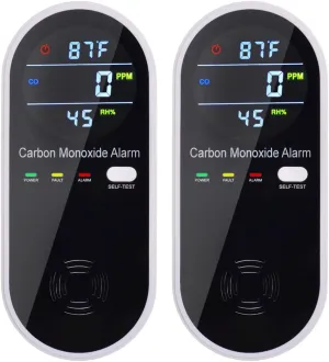 3 in 1 Carbon Monoxide Detector, KH Alert Portable Carbon Monoxide Detectors for Travel, Plug in Carbon Monoxide Detector with Temperature Humidity Sensor Built-in, Easy to Read & Install