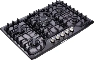 30 Inch LPG/NG Gas Cooktop Dual Fuel 5 Sealed Brass Burner Stainless Steel Hob 110V AC pulse Ignition Stainless Steel Gas Cooktops DK257-B01 Gas Hob