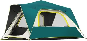 3/4 Person Tent for Camping Waterproof, Family Tent, Easy Setup with Large Mesh for Ventilation, Room Cabin Tent Pop Up Instant Tent for Picnic Beach Hiking & Traveling