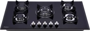 36 Inch Gas Cooktop, Tempered Glass 5 Burners Stovetop Built-in Dual Fuel Gas Stove Top NG/LPG Convertible Gas Cooktop