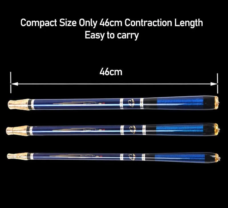 3.6M-6.3M Carbon Fiber Fishing Rod Ultralight Portable Travel Pole