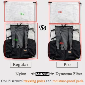 3F UL GEAR 56L Internal Frame Hiking Backpack, Lightweight Breathable Pack-Fix Trekking Poles & Moisture-proof Pads (Brown-Pro)