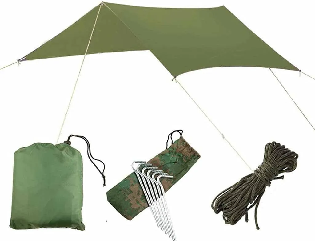 3Mx3M Waterproof Sun Shelter Tent Tarp Anti Beach Tent Camping Hammock Rain Fly Outdoor Sunshade Canopy Awning Shade(Black)