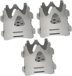3Pcs Stainless Steel Stove Wood Burning Camping Foldable Portable Backpacking Stove/Sier/7.45 * 7.45Cm