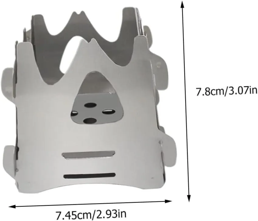 3Pcs Stainless Steel Stove Wood Burning Camping Foldable Portable Backpacking Stove/Sier/7.45 * 7.45Cm