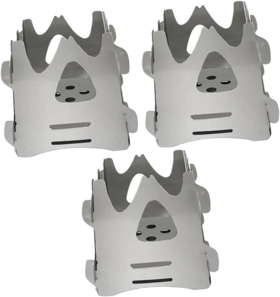 3Pcs Stainless Steel Stove Wood Burning Camping Foldable Portable Backpacking Stove/Sier/7.45 * 7.45Cm