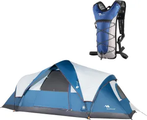 4-6 Person Tent/Instant for Camping Waterproof Family 60 Seconds/Easy Setup Cabin Tent with Top Rainfly, Double Layer, Large Mesh Windows & Mesh Roof,Dome Camping Tent and Hydration Backpack