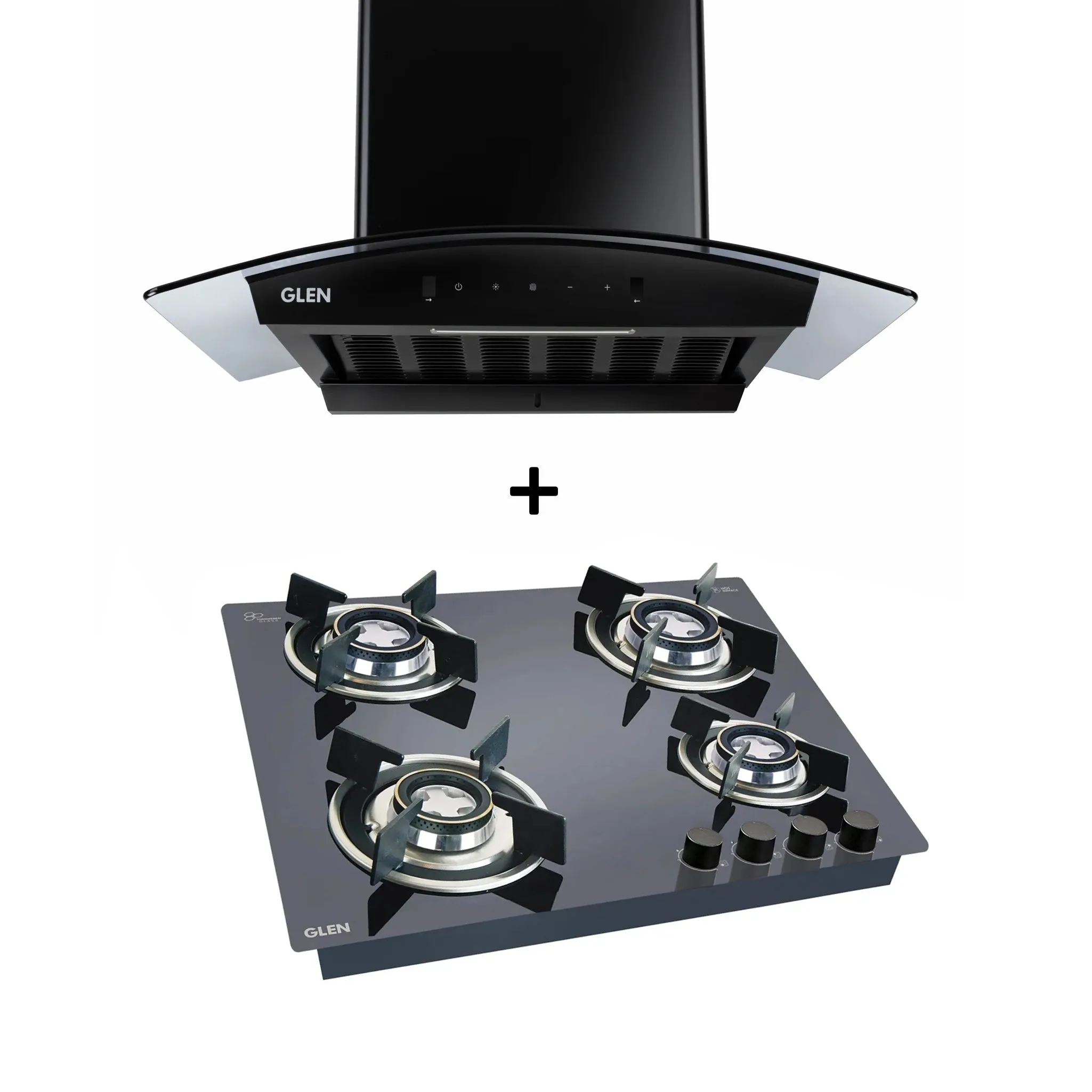 4 Burner Built In HobTop 1064 RO HT Double Brass (BH1064ROHTDB)   Auto Clean Chimney with Motion Sensor 60cm 1200 m3h (CH6058BLAC60)