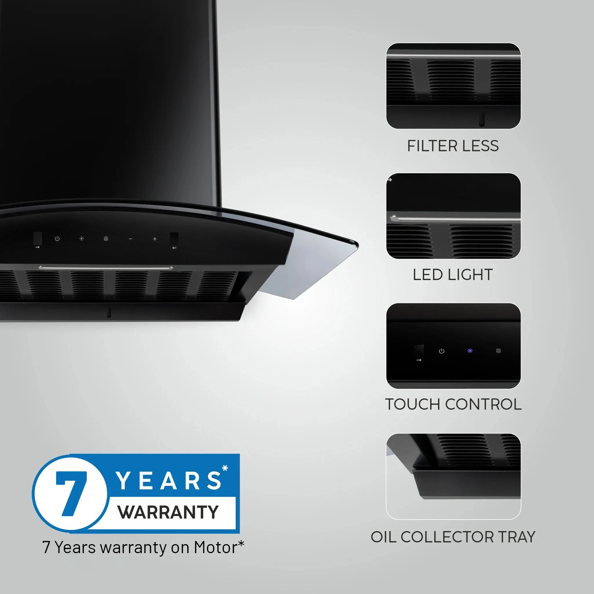 4 Burner Built In HobTop 1064 RO HT Double Brass (BH1064ROHTDB)   Auto Clean Chimney with Motion Sensor 60cm 1200 m3h (CH6058BLAC60)