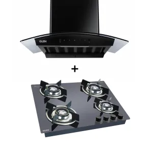 4 Burner Built In HobTop 1064 RO HT Double Brass (BH1064ROHTDB)   Auto Clean Chimney with Motion Sensor 60cm 1200 m3h (CH6058BLAC60)