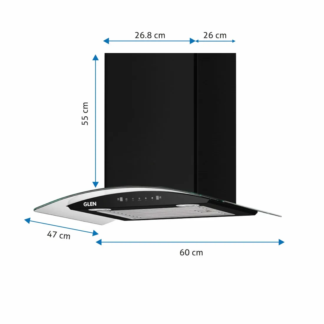 4 Burner Gas Stove Brass Burner (CT1043BL)   Auto Clean Chimney with Motion Sensor 60cm 1200 m3h (CH6063) - CH6063CT1043BL