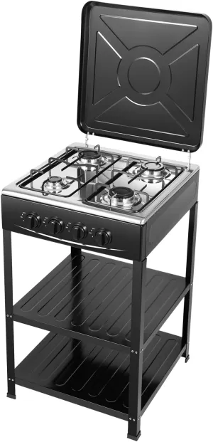 4 Burner Gas Stove Portable Outdoor Stove with Removable Storage Stand for RV, Apartment, Outdoor Cooking