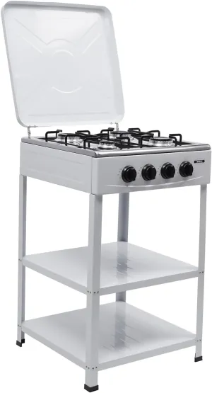 4 Burner Gas Stove Portable Stove Set with Support Leg Stand, Manual Ignition Camping Stove, Camping Cookware Set for Apartment, Outdoor Cooking Camping (Without connecting hose)