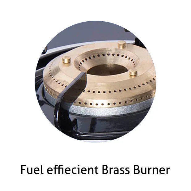 4 Burner Glass Gas Stove with Brass Burner (1041 GT BB BL)   Auto Clean Glass Filterless Chimney with Digital Display 60cm 1500m3/h (6059 DI BL AC)