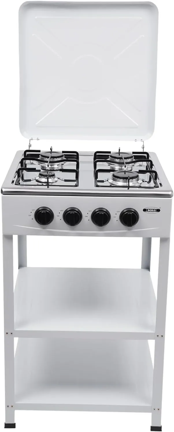 4 Burner Propane Stove Stand, Outdoor Camping BBQ Stove, Cooking Hob Set, Portable Gas Stove 4-Burner with Adjustable Fire Control and Lid