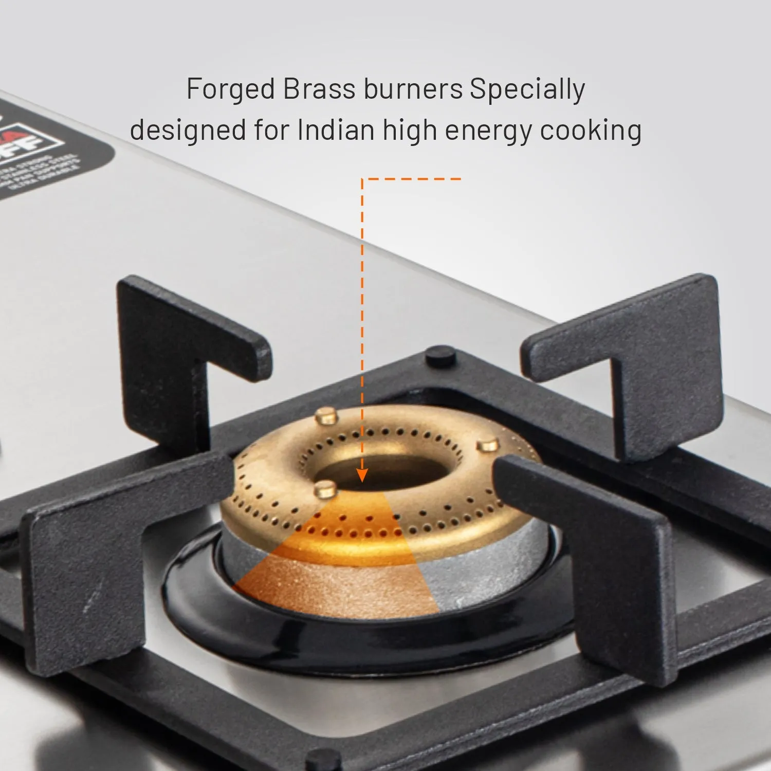 4 Burner Ultra Tuff Stainless Steel Gas Stove with Forged Brass Burner - Manual/Auto Ignition (1054 UT SS)