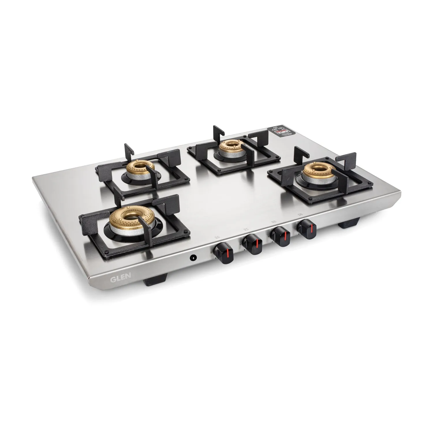 4 Burner Ultra Tuff Stainless Steel Gas Stove with Forged Brass Burner - Manual/Auto Ignition (1054 UT SS)