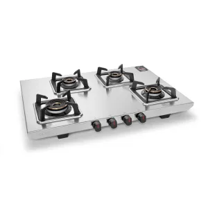 4 Burner Ultra Tuff Stainless Steel Gas Stove with Multi Ring Forged Brass Burner & Drip trays (CT1054UTDTSS)