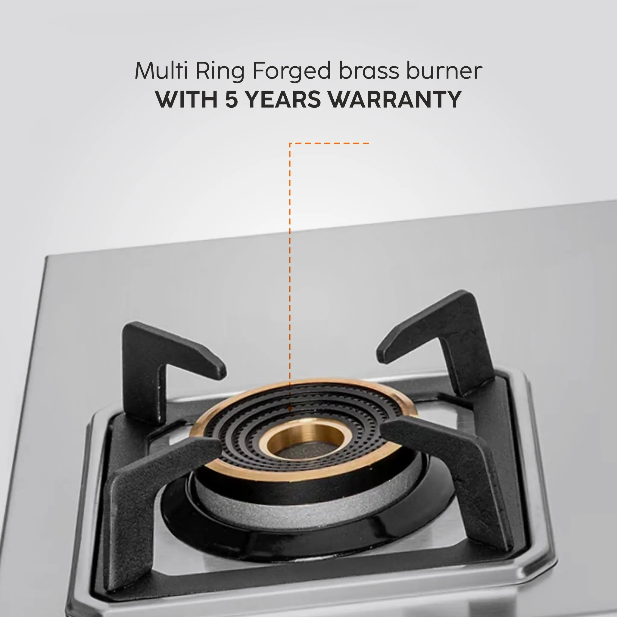 4 Burner Ultra Tuff Stainless Steel Gas Stove with Multi Ring Forged Brass Burner & Drip trays (CT1054UTDTSS)