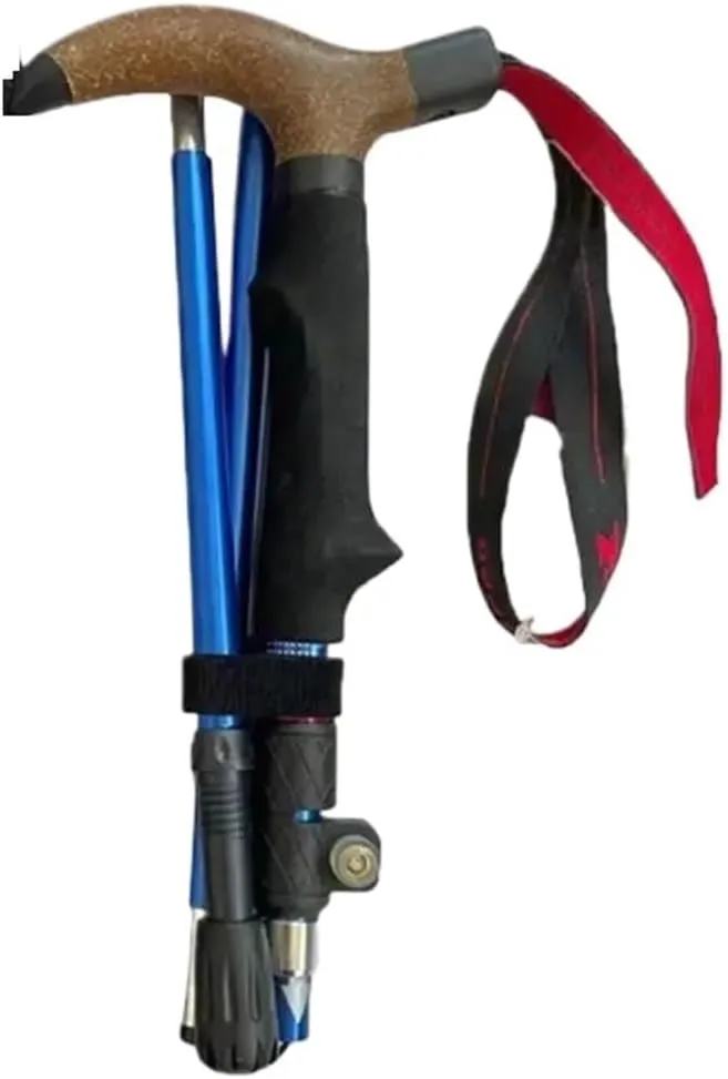 4-Section Poles Folding Hiking Stick Collapsible Hiking Poles Trekking Stick