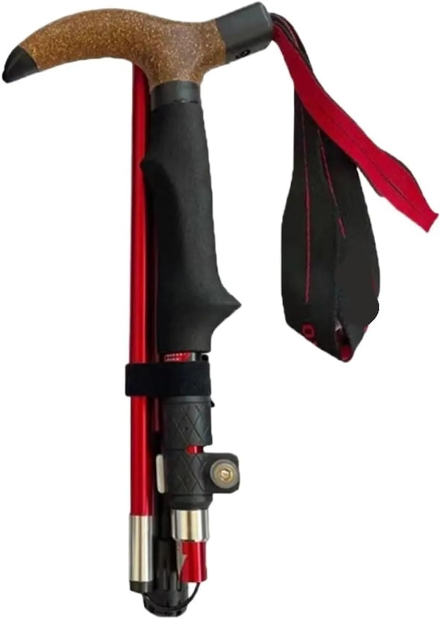 4-Section Poles Folding Hiking Stick Collapsible Hiking Poles Trekking Stick