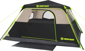 4/6 Person Instant Tent, Waterproof Pop Up Tents for Camping with Rainfly, 60 Seconds Easy Setup, Automatic Cabin Tent for Family Camping with Expandable Carry Bag & Upgraded Ventilation
