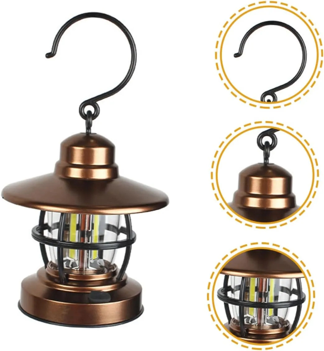4pcs Outdoor Retro Tent Lantern Light Battery-Powered Hanging Lamp for Camping Weather-Resistant Design for Outdoor Activities and Emergency Use